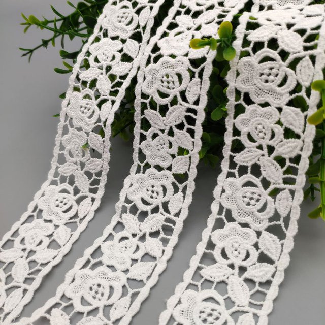wholesale large quantity multi-color dye color chemical flower embroider lace trim for sexy lingerie women set