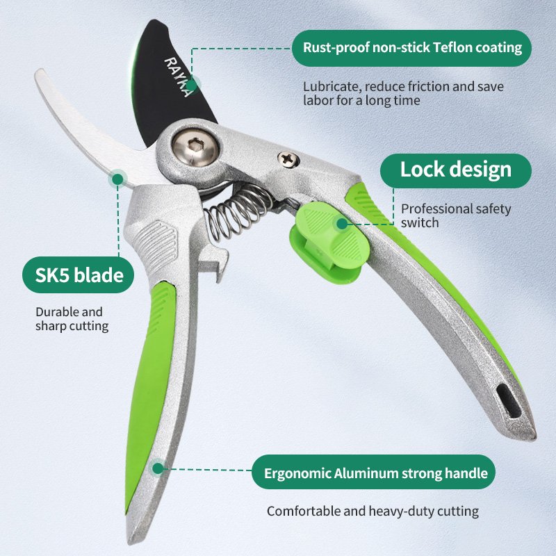 Garden Pruning Shears Lengthened Tree Flower Scissors Hand Bonsai Clippers Non-Slip Reliable Pruning Shears Garden Scissors