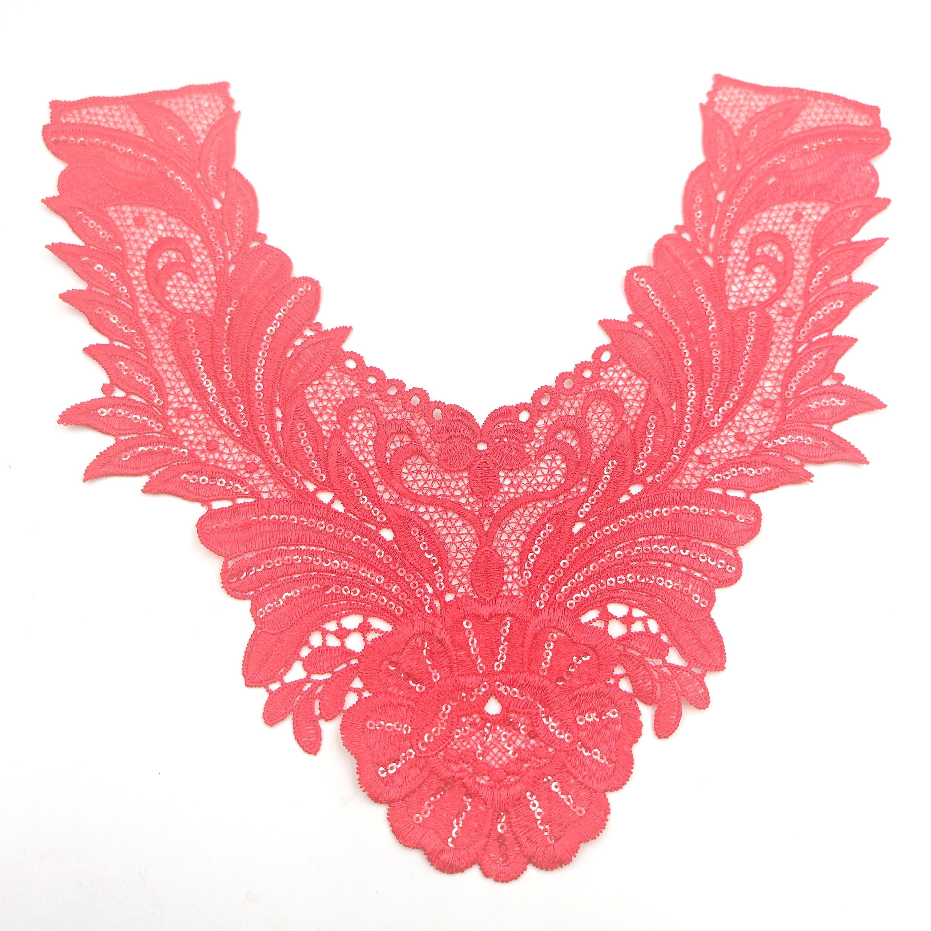 High quality Neckline Lace african fabrics embroidery Chemical lace trim Collar for decor clothes wed