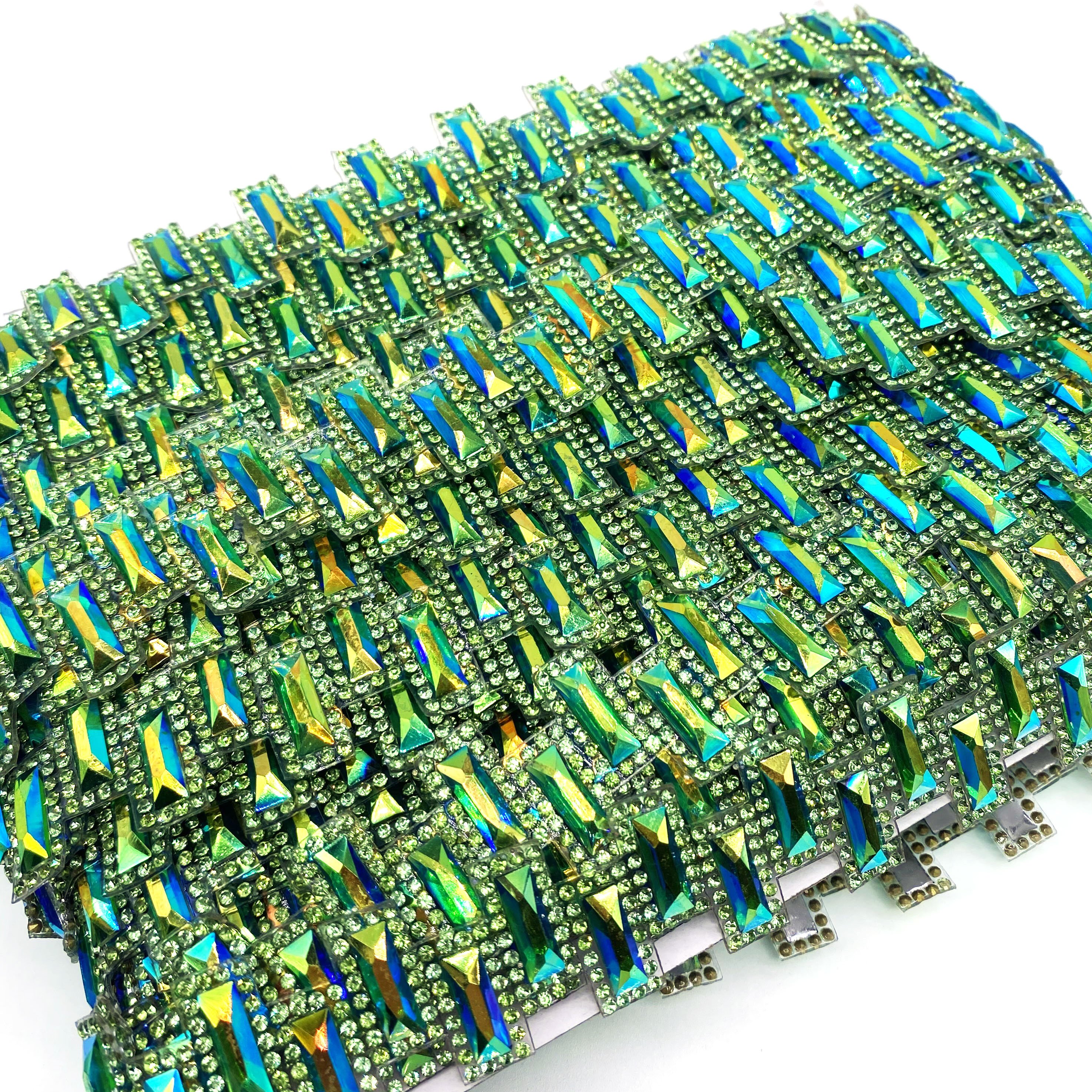 2024 Iron-On Crystal Appliques Hot Fix Rhinestones Stone Chain Trim Carnival Costume Decoration