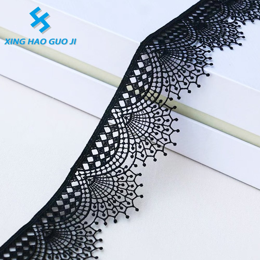 High quality French lace 5.5 cm fine yarn embroidered lace trim for party wear