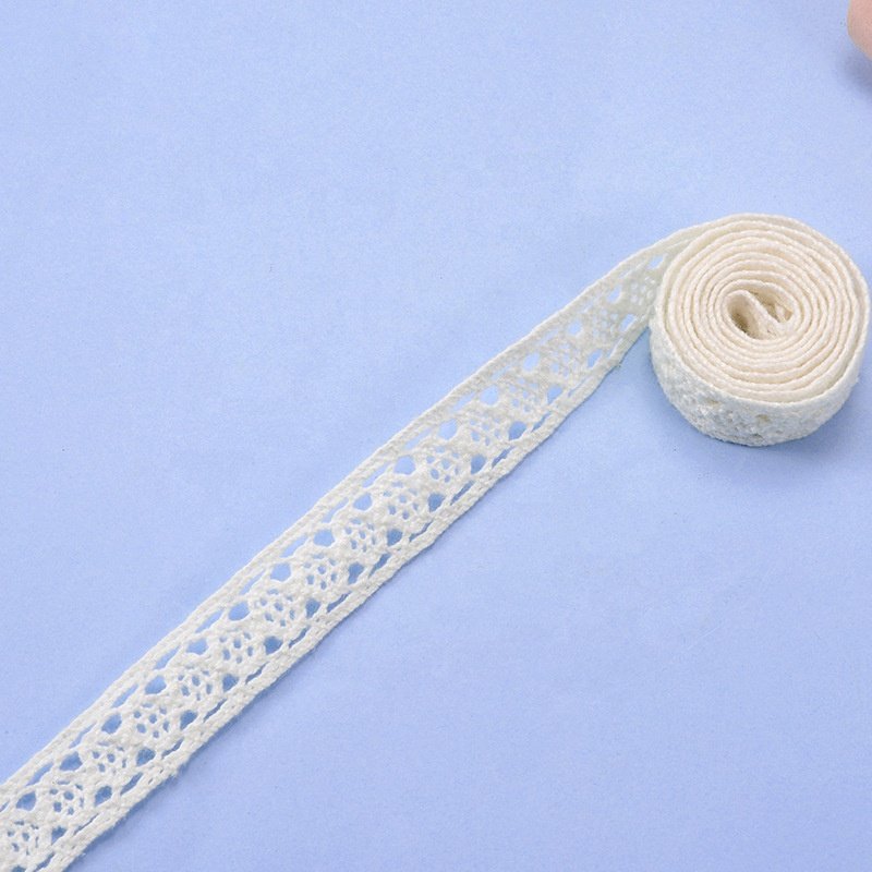 2023 Factory Wholesale Cotton Crochet Material Picot Edge Water Soluble Embroidery Lace Trim