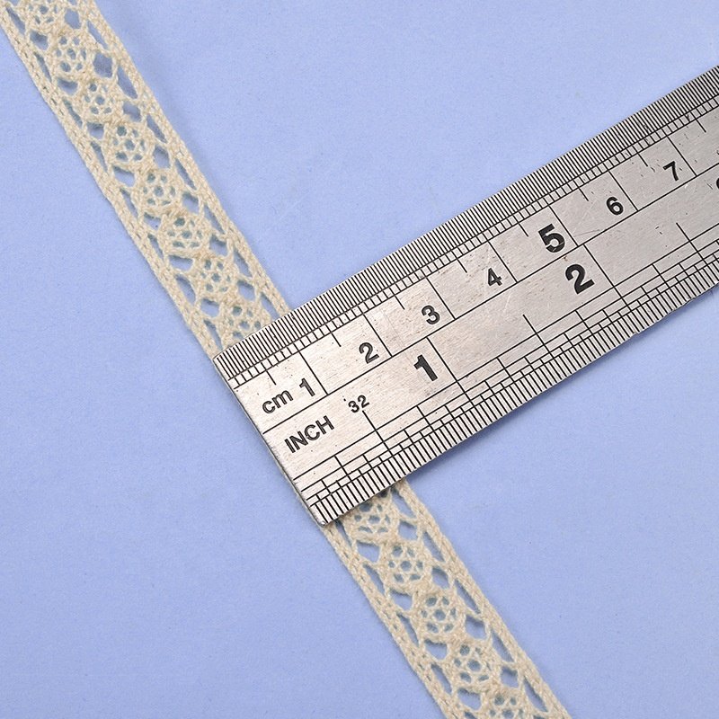 2023 Factory Wholesale Cotton Crochet Material Picot Edge Water Soluble Embroidery Lace Trim