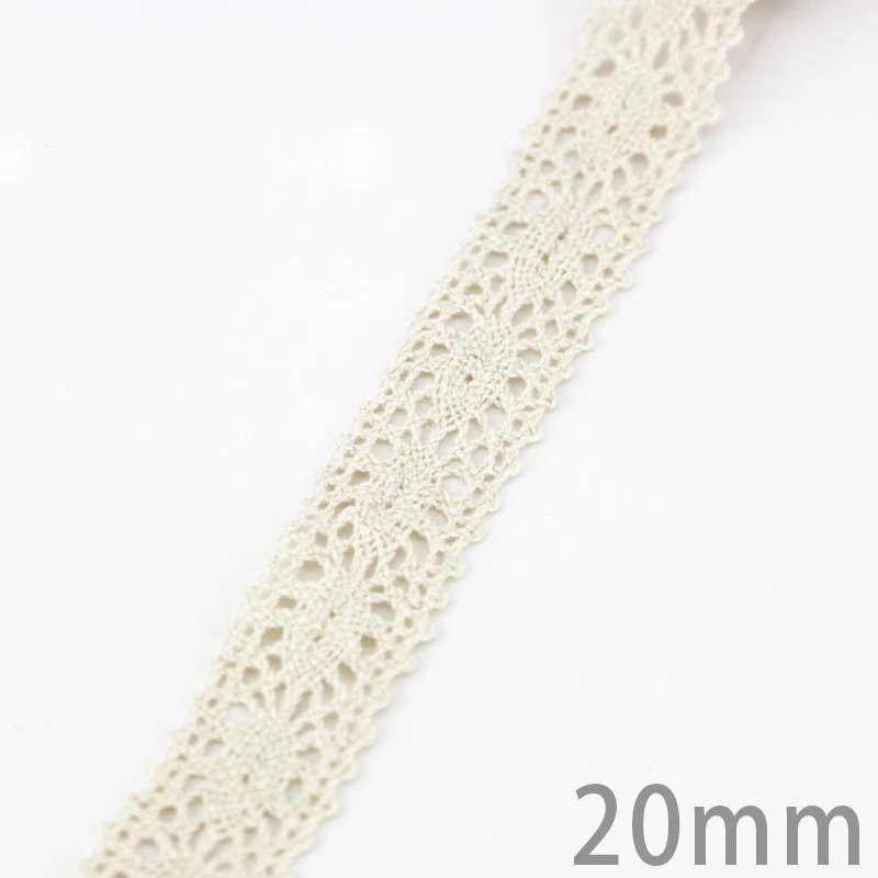 DIY Sewing Handmade Craft Materials White Beige Cotton Embroidered Lace Net Ribbons Fabric Trim