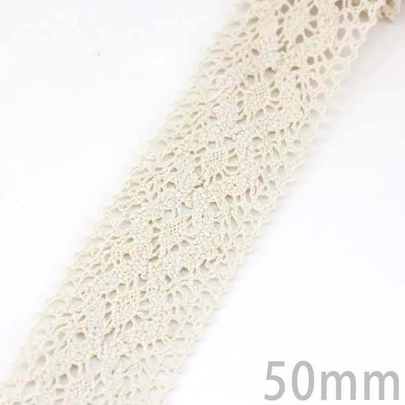 DIY Sewing Handmade Craft Materials White Beige Cotton Embroidered Lace Net Ribbons Fabric Trim
