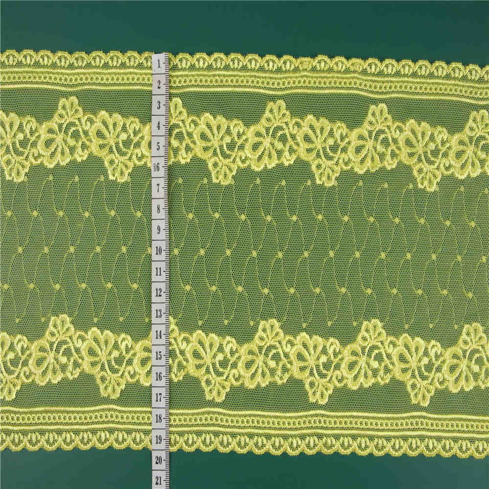 K2041 20CM Nylon Spandex Elastic Large Embroidered Lace Trim for Elegant Wedding Dresses and Clothing
