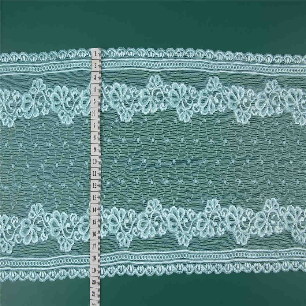 K2041 20CM Nylon Spandex Elastic Large Embroidered Lace Trim for Elegant Wedding Dresses and Clothing