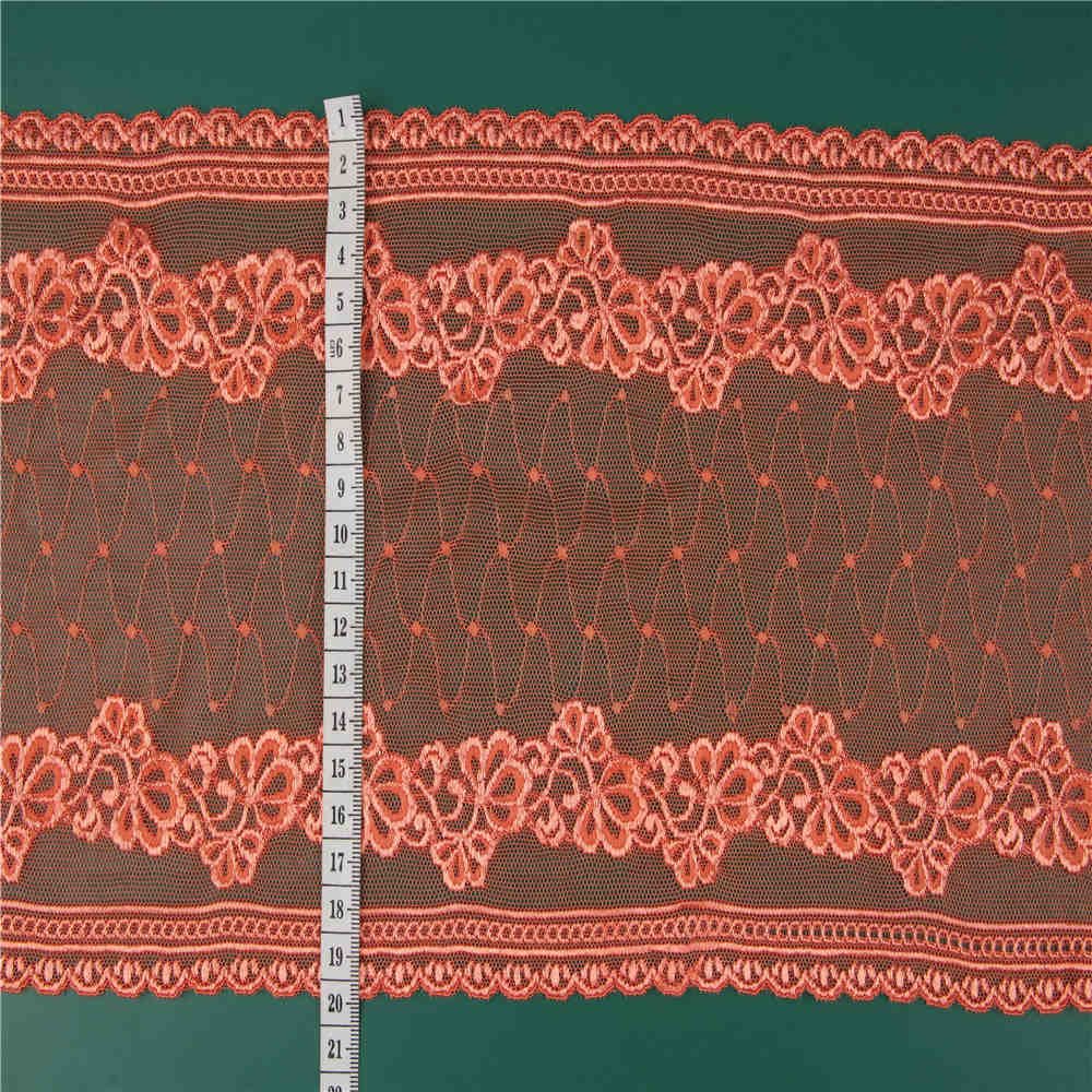 K2041 20CM Nylon Spandex Elastic Large Embroidered Lace Trim for Elegant Wedding Dresses and Clothing