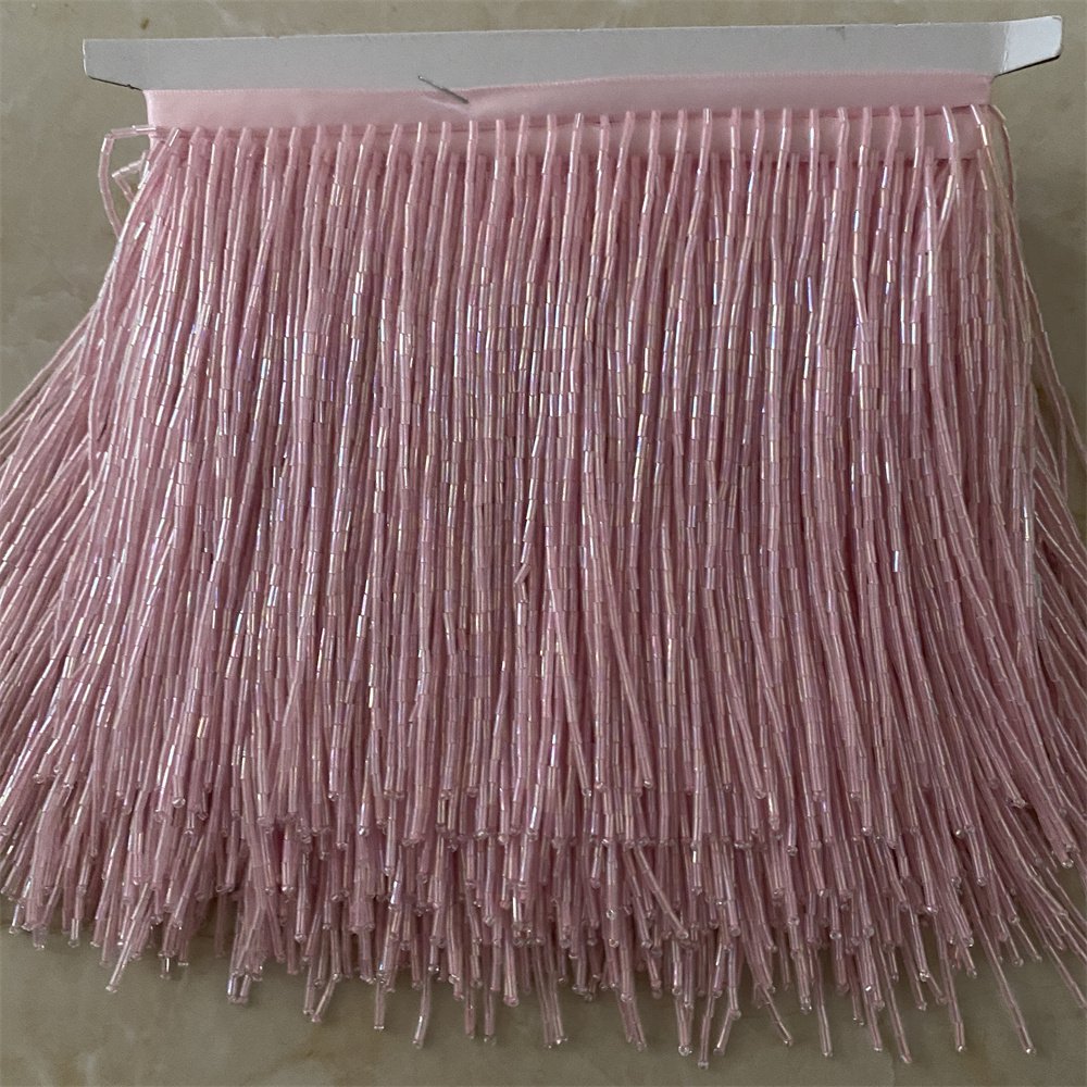 5Meter wholesale 15cm(6inches) heavy Glass More colors Seed Beaded Fringe Lamp Costume Trim Crafts