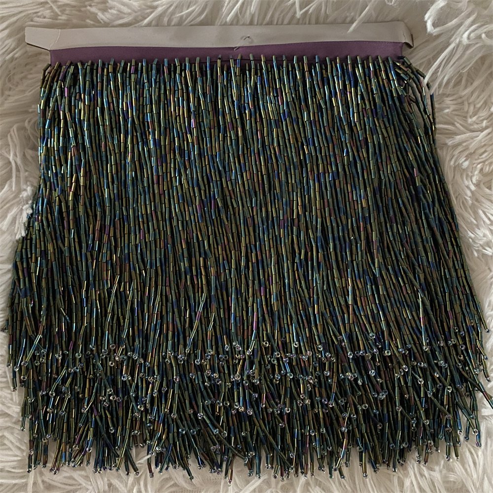 5Meter wholesale 15cm(6inches) heavy Glass More colors Seed Beaded Fringe Lamp Costume Trim Crafts