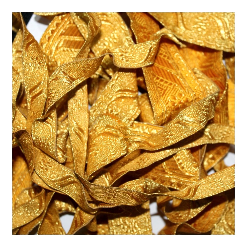Bulk Supply Rayan Silk Gold Braid Factory Gold Collar Tab Braid Pakistan Lace Manufacturers Sequin Fabric Narrow Metallic Braid
