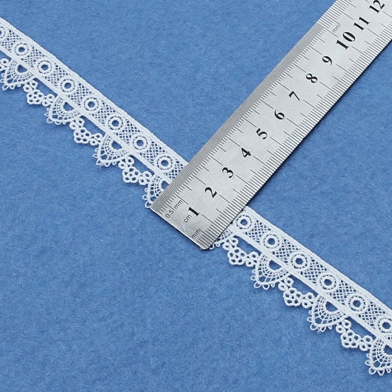Customized wholesale embroidered polyester water-soluble white black milk silk guipure lace trim for dress border trimming