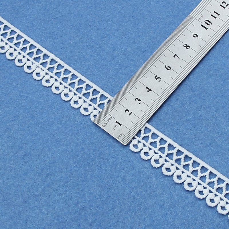 Customized wholesale embroidered polyester water-soluble white black milk silk guipure lace trim for dress border trimming