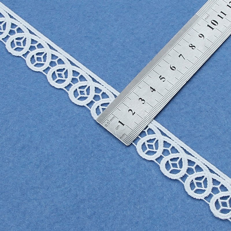 Customized wholesale embroidered polyester water-soluble white black milk silk guipure lace trim for dress border trimming
