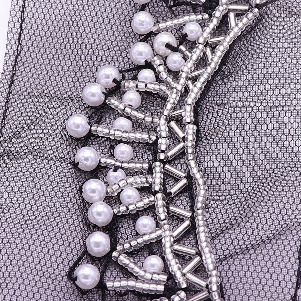 Custom High Quality Fashionable Plastic Bridal Pearl Ribbon Lace Trim Tubes Beaded Lace Trims