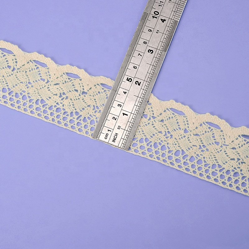 2023 New Crocheted Beige / White /Black Cotton Lace Crochet Ribbon Lace Trim For Baby And Kid Clothes