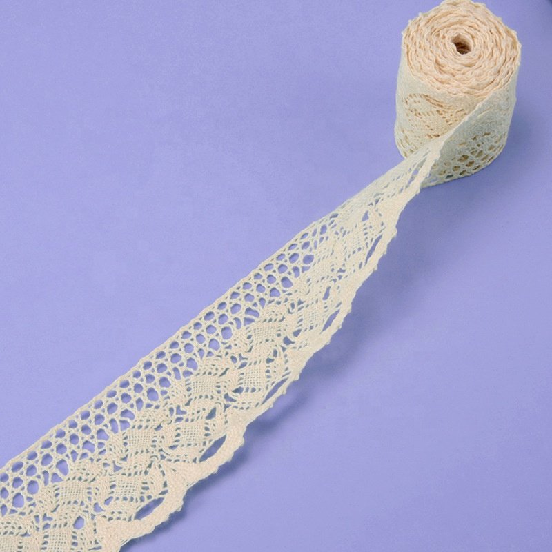 2023 New Crocheted Beige / White /Black Cotton Lace Crochet Ribbon Lace Trim For Baby And Kid Clothes