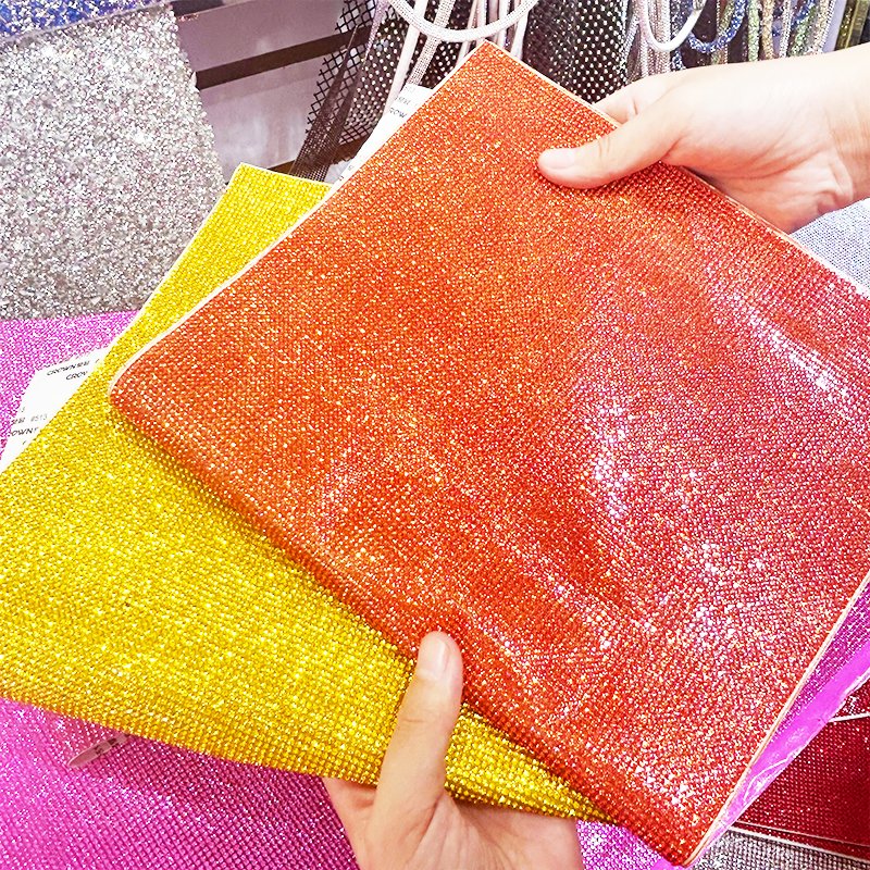 Wholesale Super Bling 9.5*15.8 inch Hotfix Crystal AB Glass Self Adhesive Rhinestone Sheets Strass Trim Crystal Applique Crafts