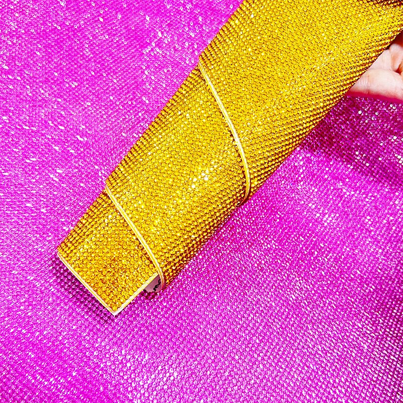 Wholesale Super Bling 9.5*15.8 inch Hotfix Crystal AB Glass Self Adhesive Rhinestone Sheets Strass Trim Crystal Applique Crafts