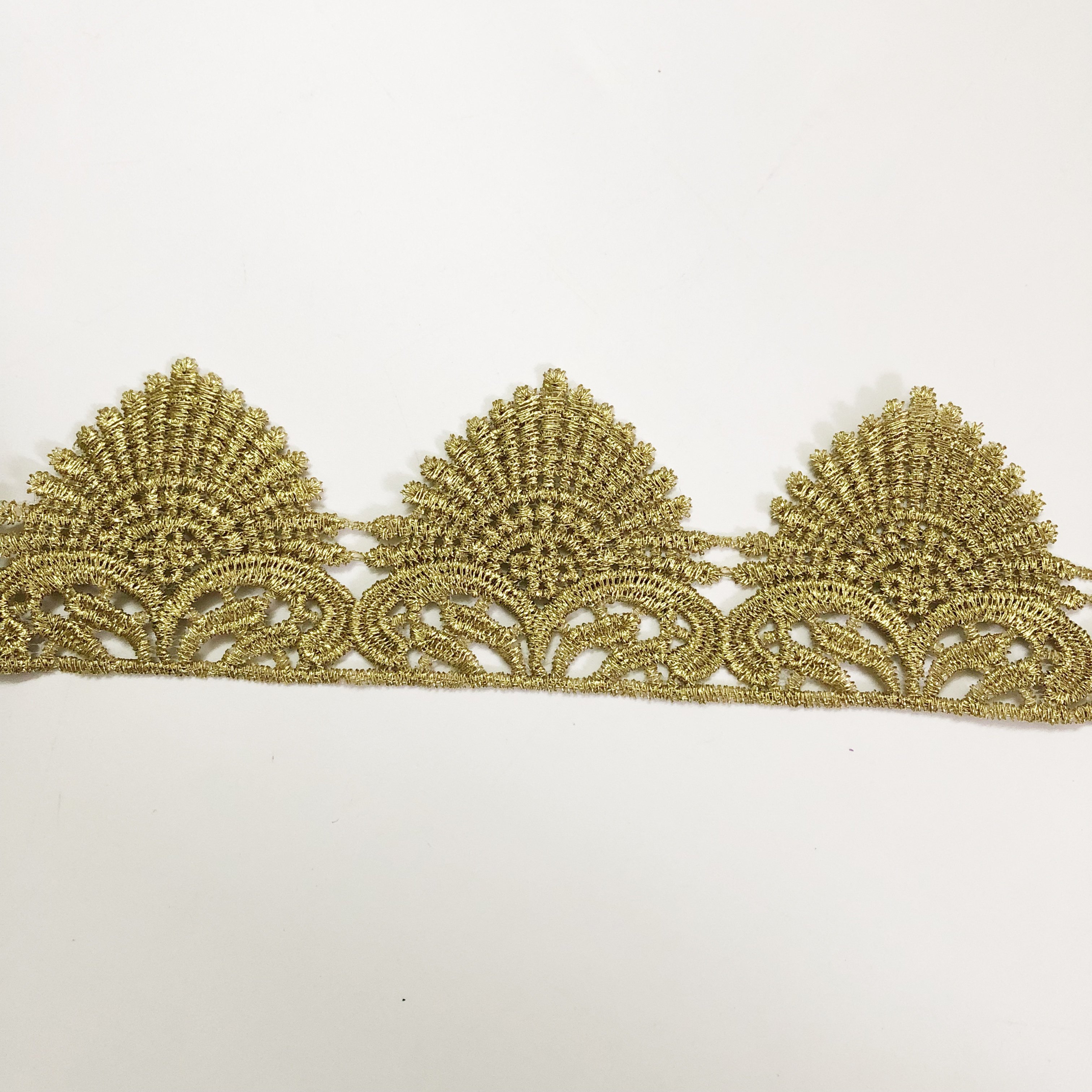5CM Luxury gold embroidered border guipure lace fabric trim LT2654B