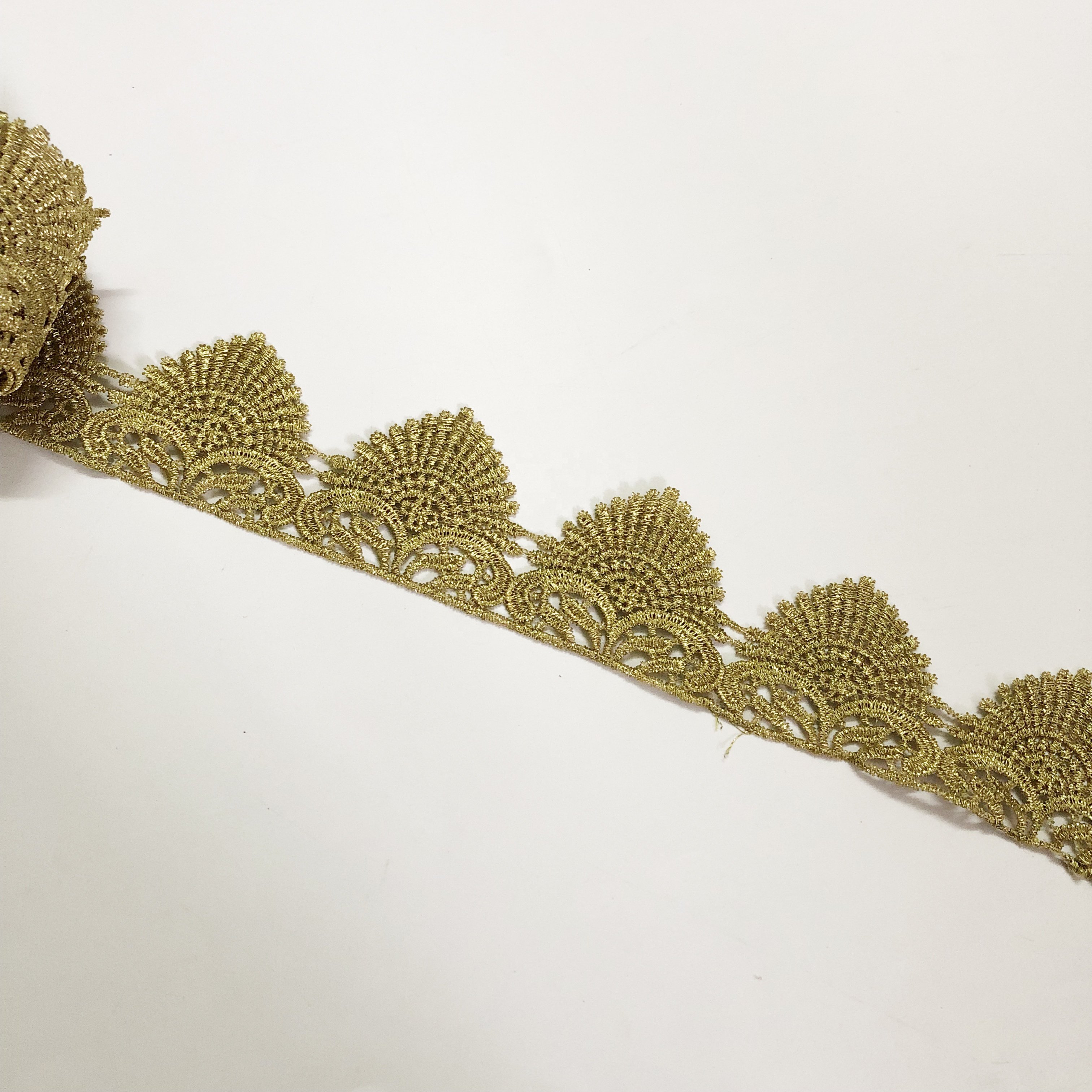 5CM Luxury gold embroidered border guipure lace fabric trim LT2654B