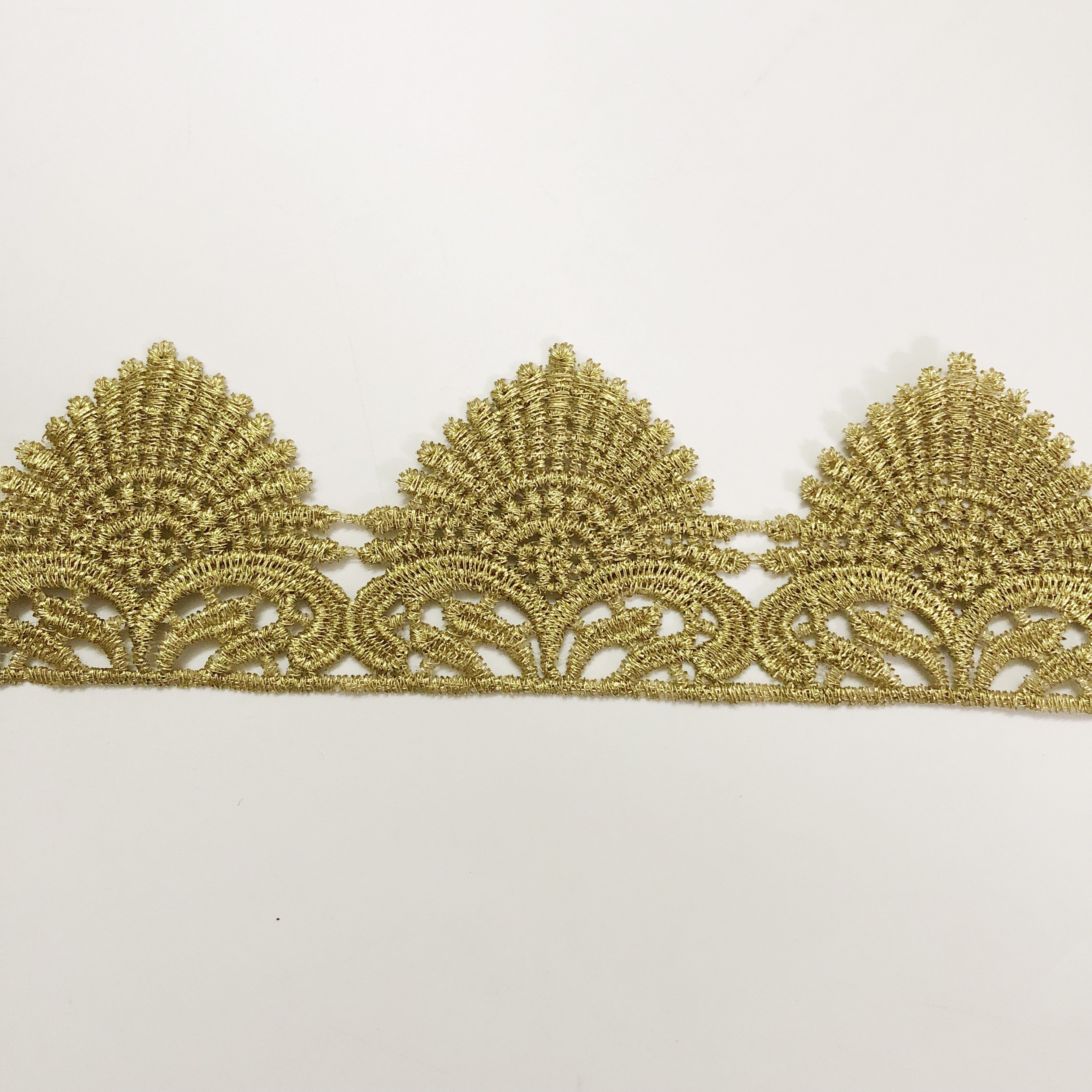 5CM Luxury gold embroidered border guipure lace fabric trim LT2654B