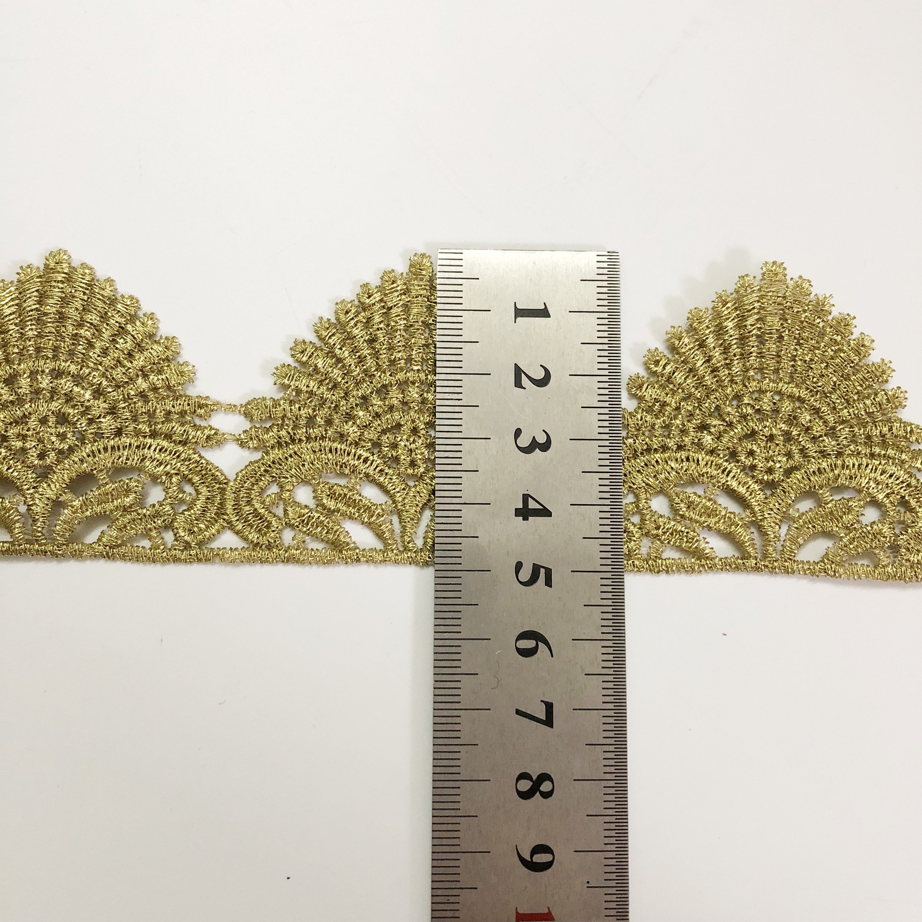 5CM Luxury gold embroidered border guipure lace fabric trim LT2654B