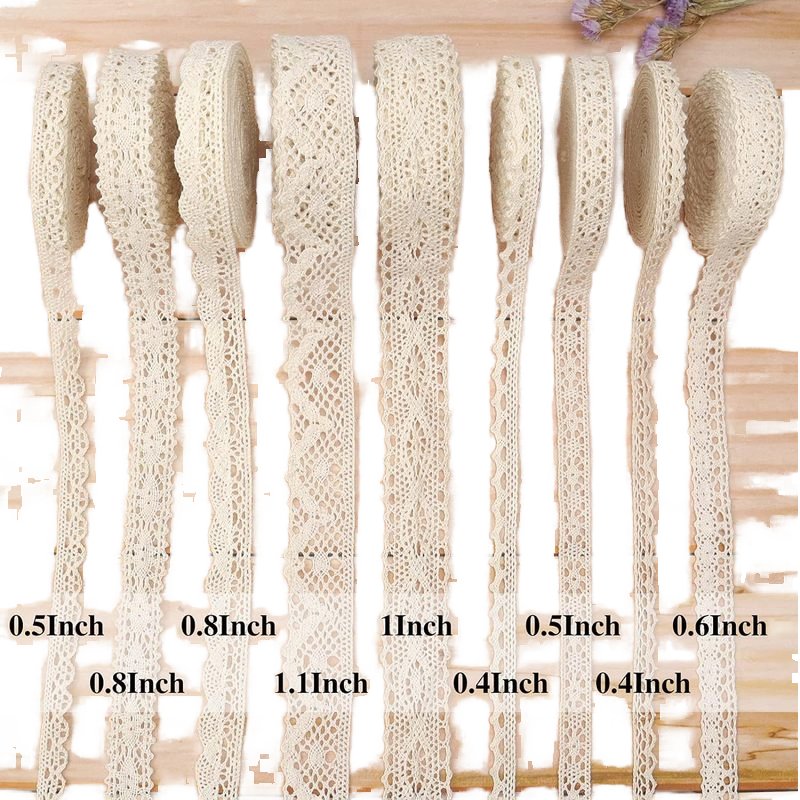 Custom beige 100% cotton DIY crafts crocheted edging guipure cluny lace trims for garment