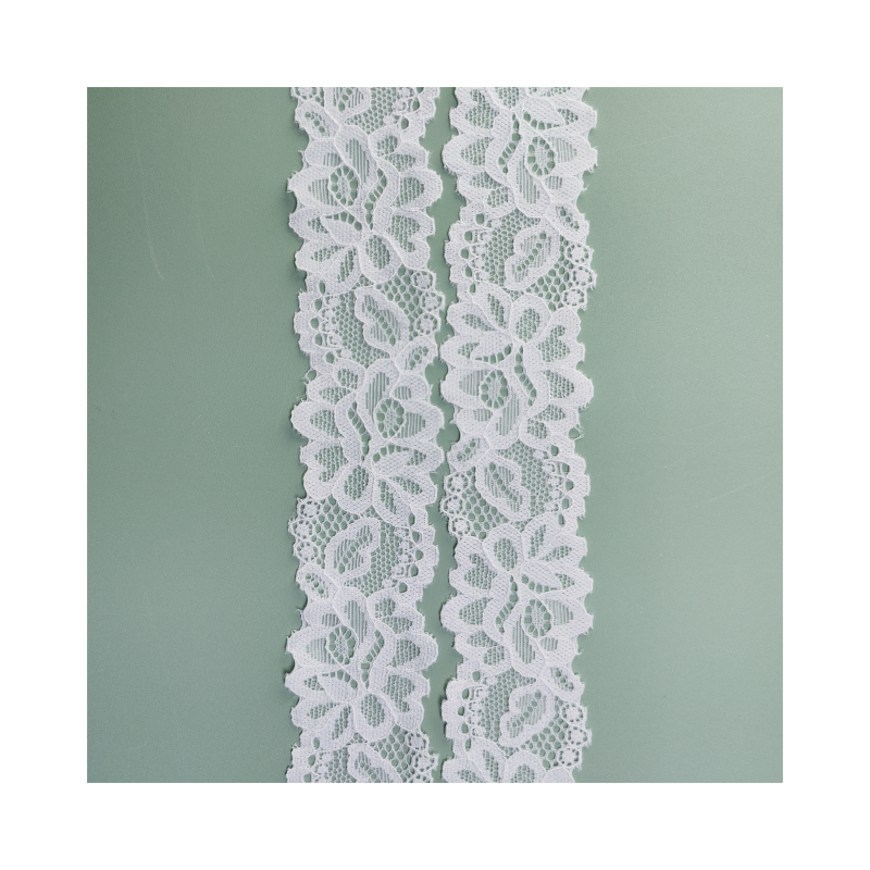 Wholesale Decorative Elastic Band Edging Stretch Trim Wide Knitted Nylon Lace Edge
