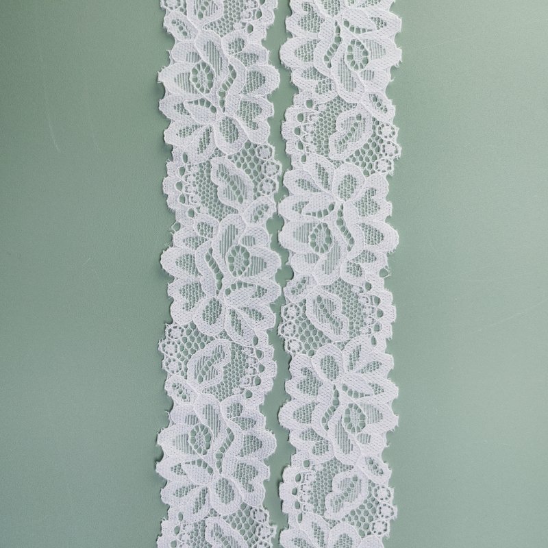 Wholesale Decorative Elastic Band Edging Stretch Trim Wide Knitted Nylon Lace Edge