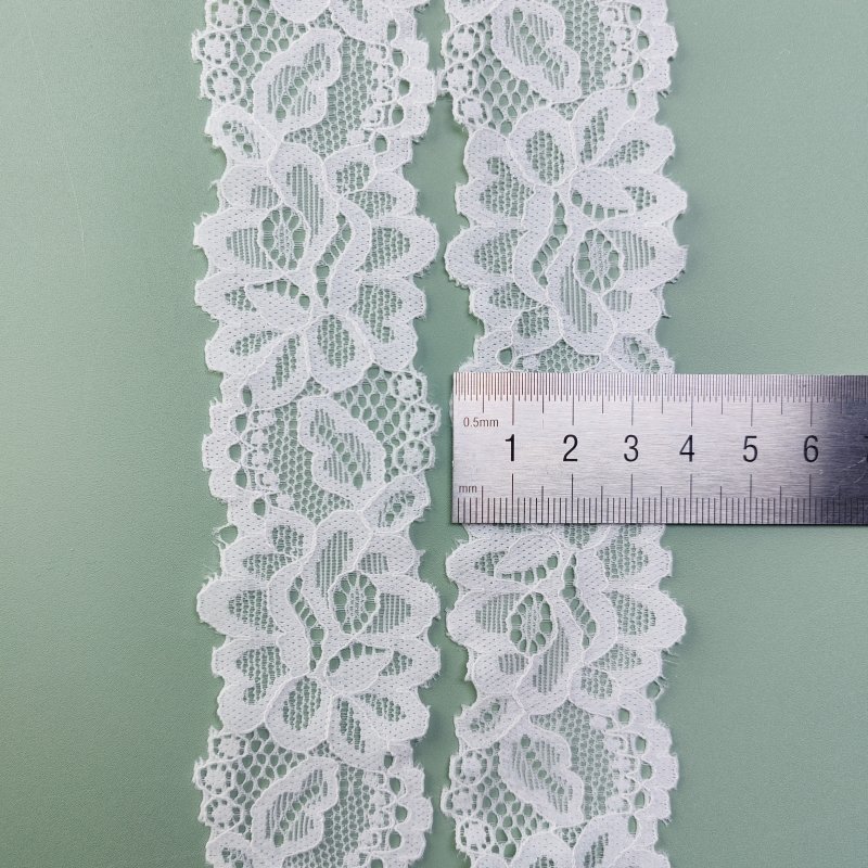 Wholesale Decorative Elastic Band Edging Stretch Trim Wide Knitted Nylon Lace Edge