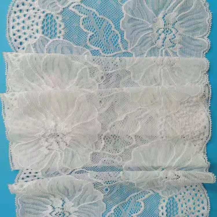 High quality white Spandex lace elastic lace trim width 18cm manufacturers new clothing underwear wedding accessories wholesale