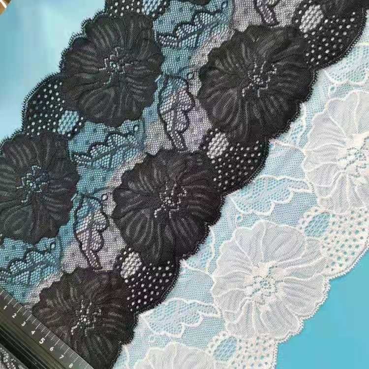 High quality white Spandex lace elastic lace trim width 18cm manufacturers new clothing underwear wedding accessories wholesale