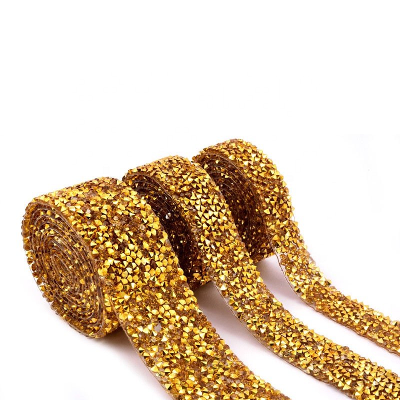 Colorful Multi Size Crystal Resin Hot Fix Rhinestone Chain Trim Applicator Ribbon Iron On Rhinestones For Dresses