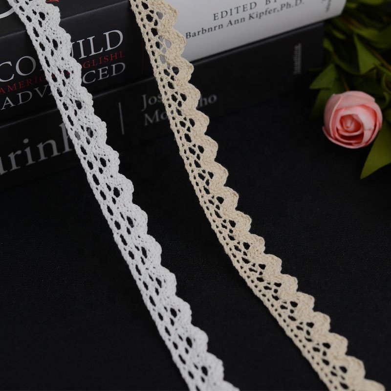 2023 High Quality White Cotton Embroidered 3cm Elastic Lace Trimming Lace Fabric Edge Brim Trim Ribbons & Tape