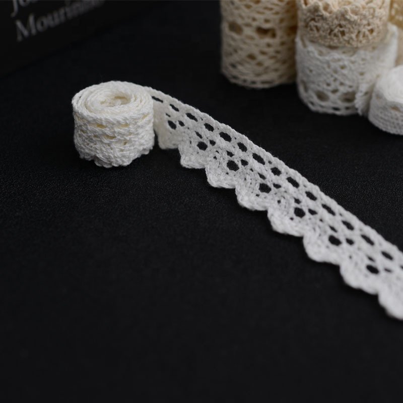 2023 High Quality White Cotton Embroidered 3cm Elastic Lace Trimming Lace Fabric Edge Brim Trim Ribbons & Tape
