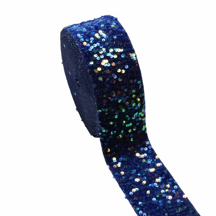 Wholesale Luxury 20 Yards 3Inch Glitter Sequin Trimmings Ribbon For hair band Dresses