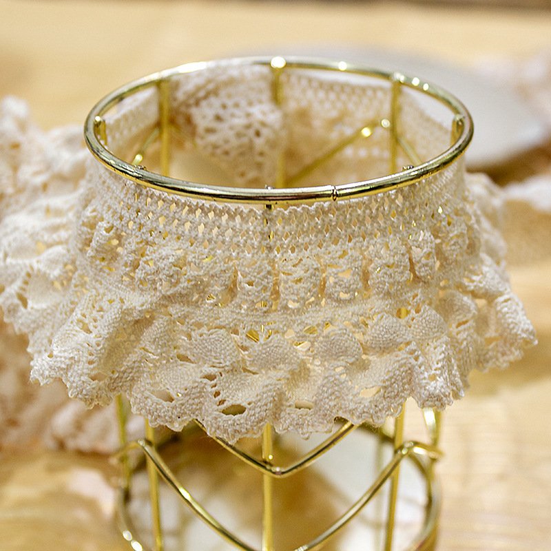 cotton knitted trimming fringe lace webbing elastic garment Cotton Ruffled Stretch Lace Fabric Elastic Lace Trim Bridal Dress