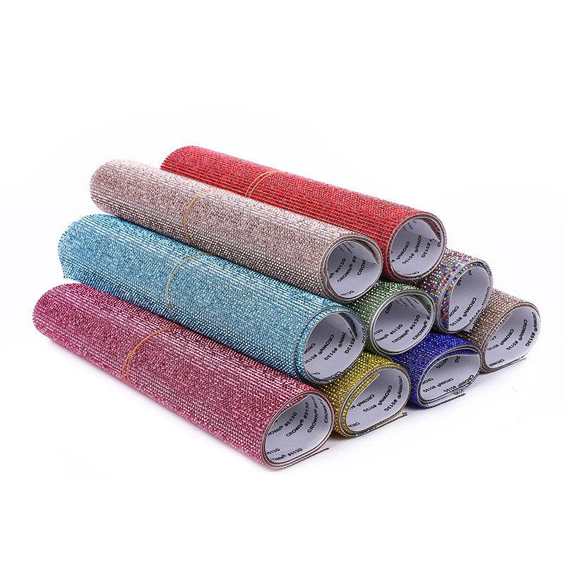 Wholesale shiny Rhinestones Tape Hot fix Crystal bling glass rhinestones diamond trim for garment decoration strip sheet