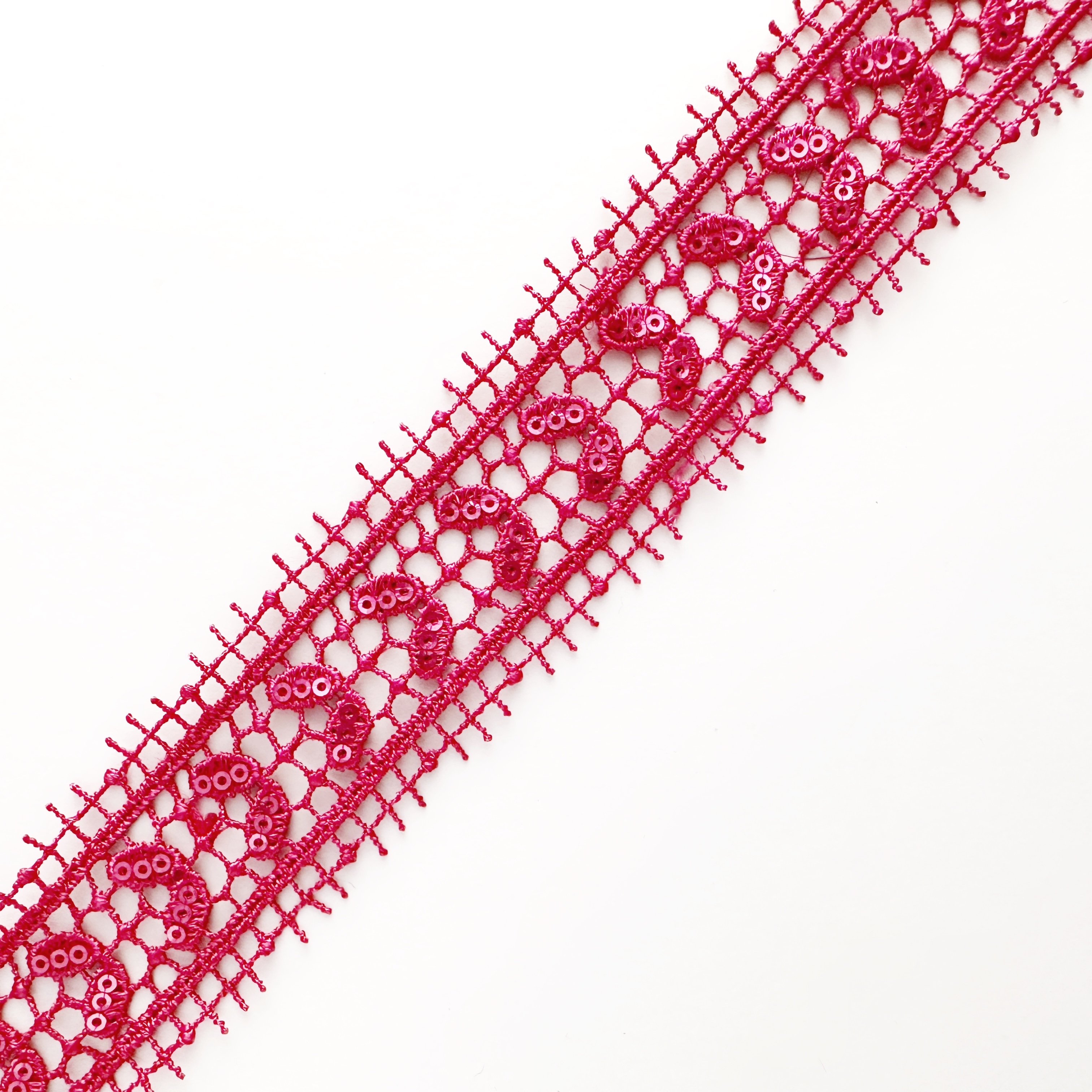 High Quality Hot Sale Sequins Renda Lace Multicolor Embroidery Border Lace Ribbon Lace Trim