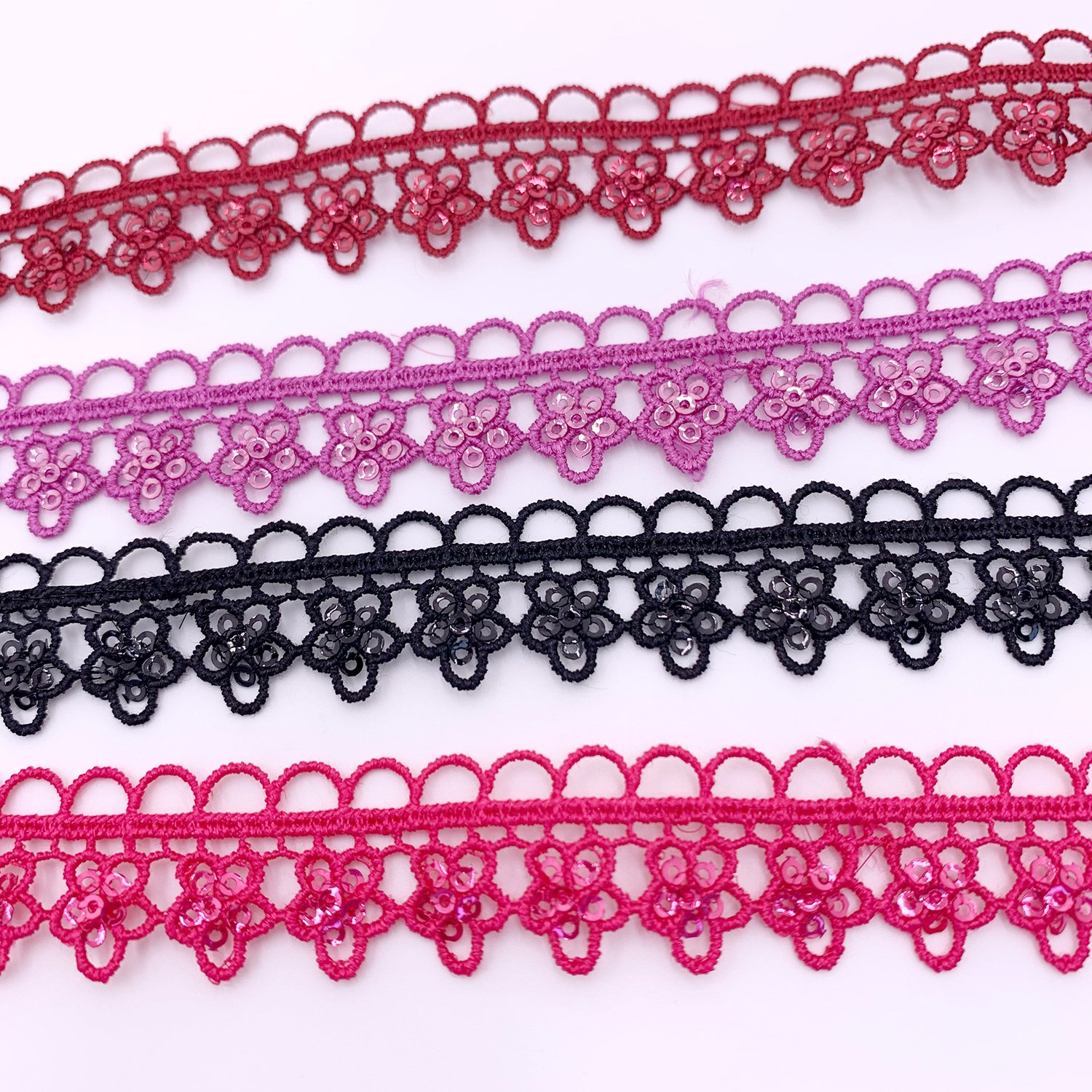 High Quality Colors Shiny Polyester Lace New Style Water Soluble Chemical Border Gpo Guipure Lace Trim
