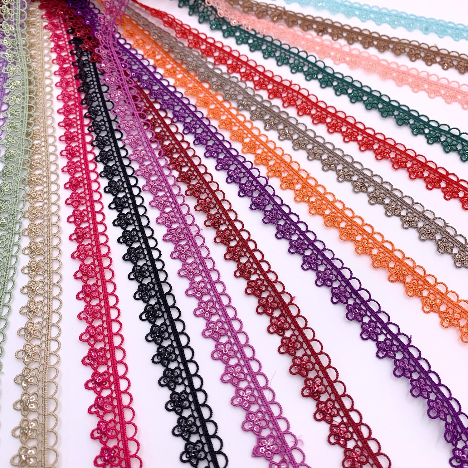 High Quality Colors Shiny Polyester Lace New Style Water Soluble Chemical Border Gpo Guipure Lace Trim