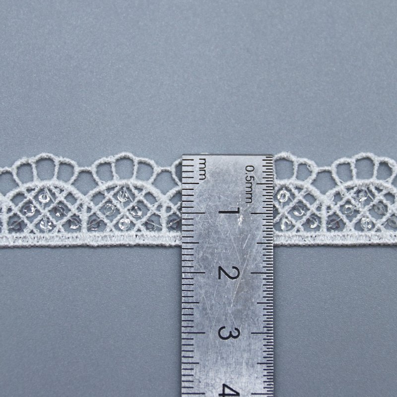custom designer sequin star pattern water soluble lace trim 100% polyester white lace for garment