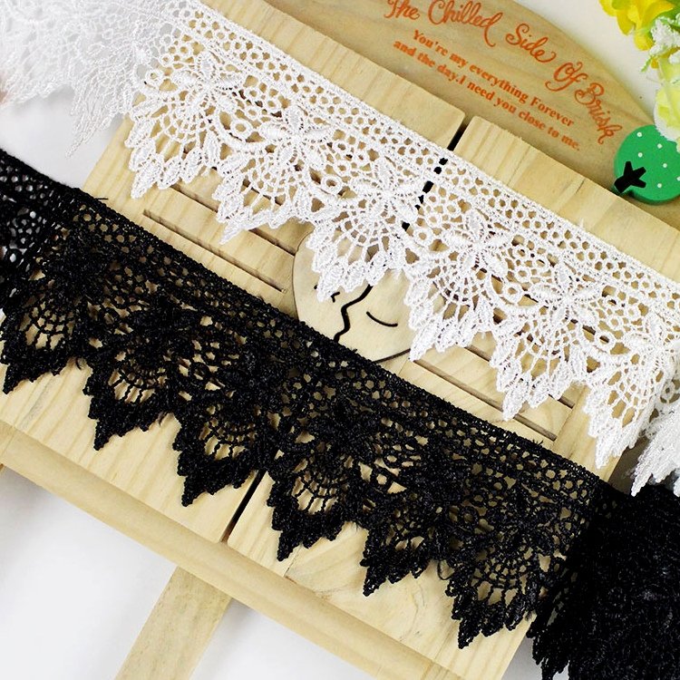 Floral Polyester Border Lace Embroidery Bridal Lace Wedding Cord Lace Trim