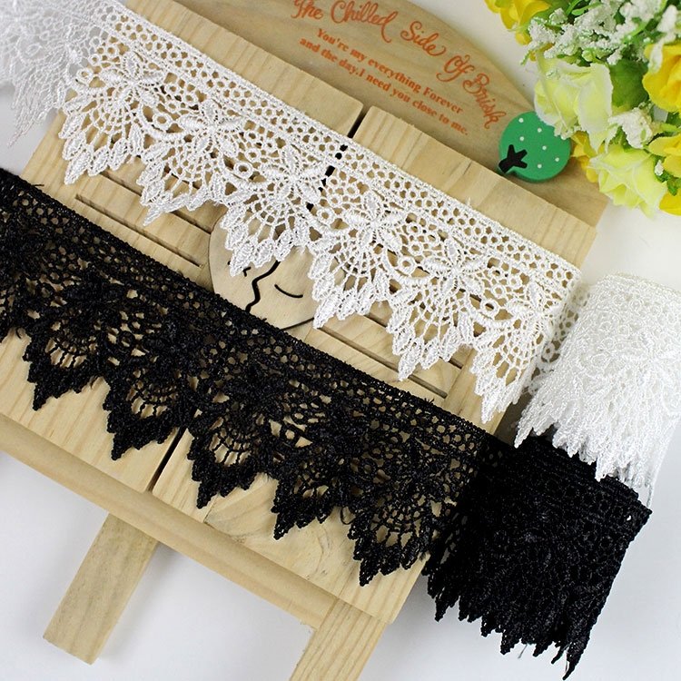 Floral Polyester Border Lace Embroidery Bridal Lace Wedding Cord Lace Trim