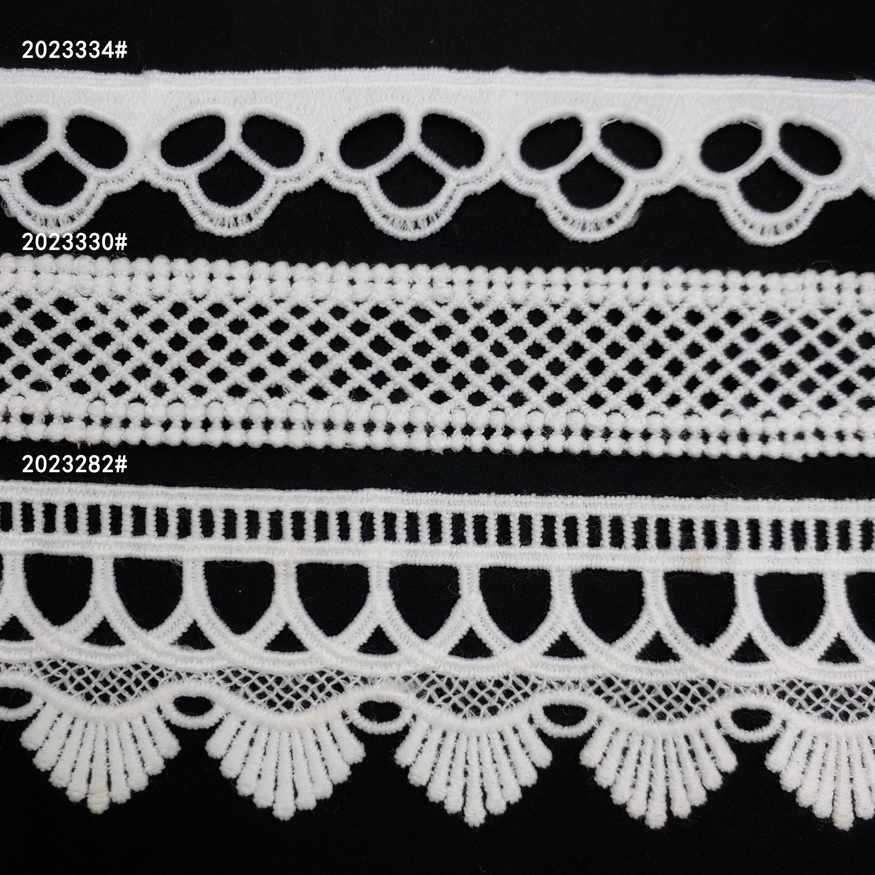 Wholesale Cheap Price Polyester Lace White High Quality Embroidery Fancy Milk Silk Lace Trim