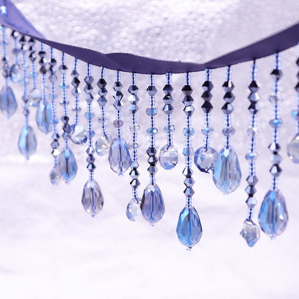 New Trending Best Designer Lace Trim Tassel Fringe Hand Sewing Shiny Blue Crystal Beaded Lace Trims