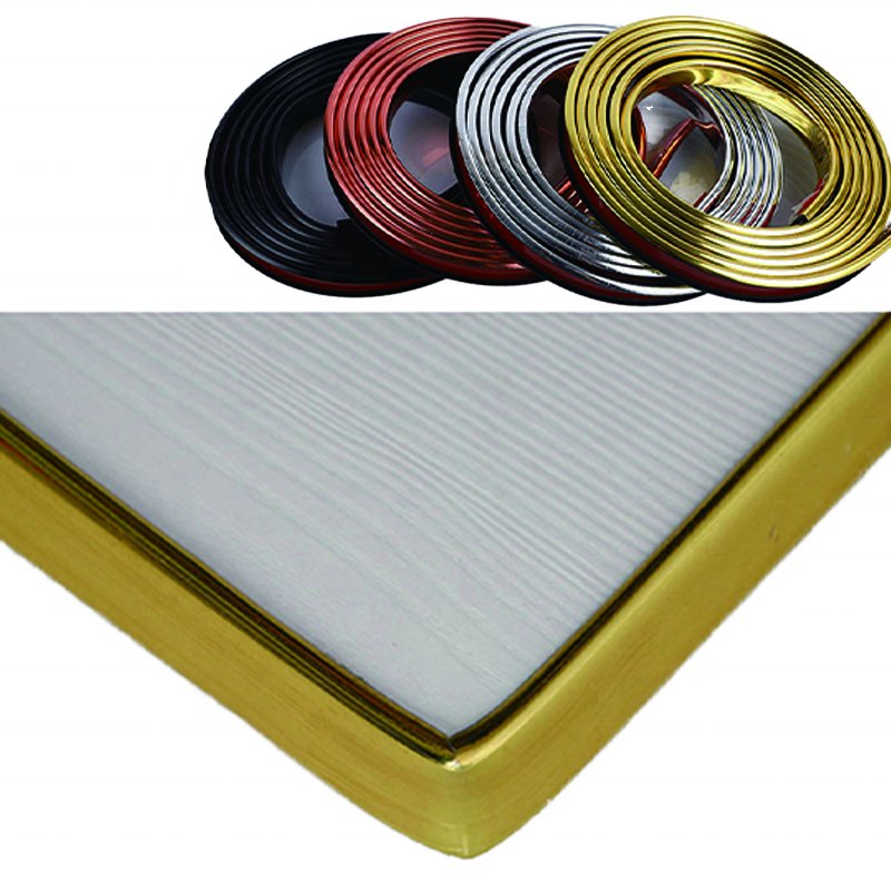 Guangzhou Flexible Gold/Silver PVC U-Shaped Edge Banding U Edge Trim For Decorative Paintings Photo Frames Tables Billboards