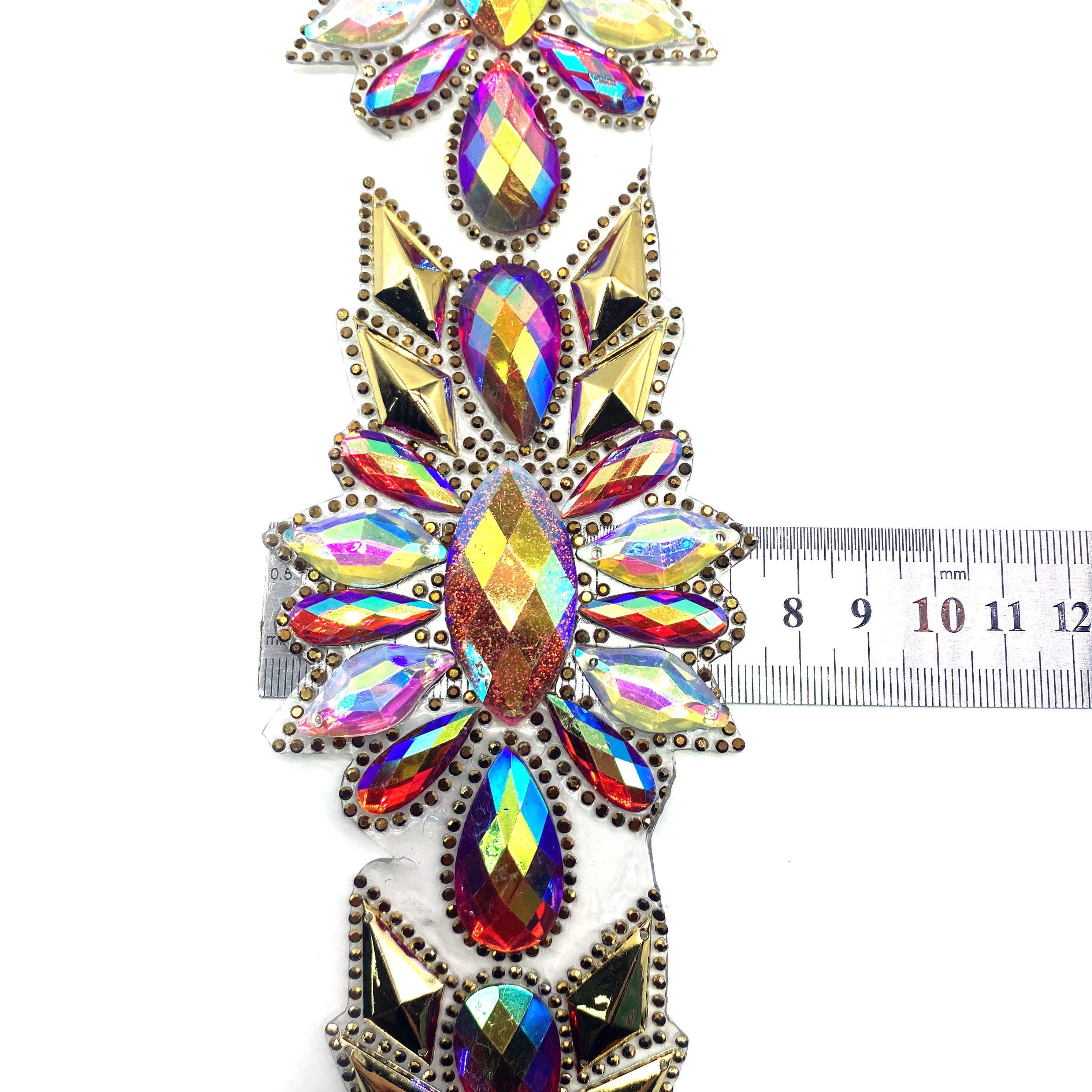 Custom iron on appliques trims carnival rhinestone resin trimmings for Islands samba eastern Caribbean Carnival