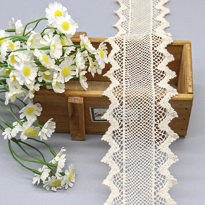 decoration geometry 7cm 100%cotton customized width wedding dress lace trim for dress decoration